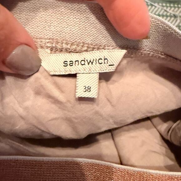 Sandwich Sz 38 Linen Skirt Pull On Neutral Office Light Academia Spring - Picture 3 of 8